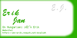 erik jan business card